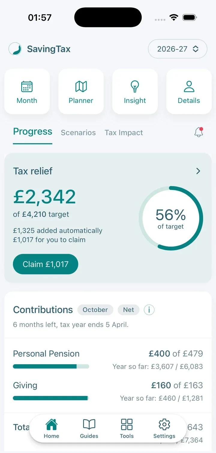 Your tax relief at a glance