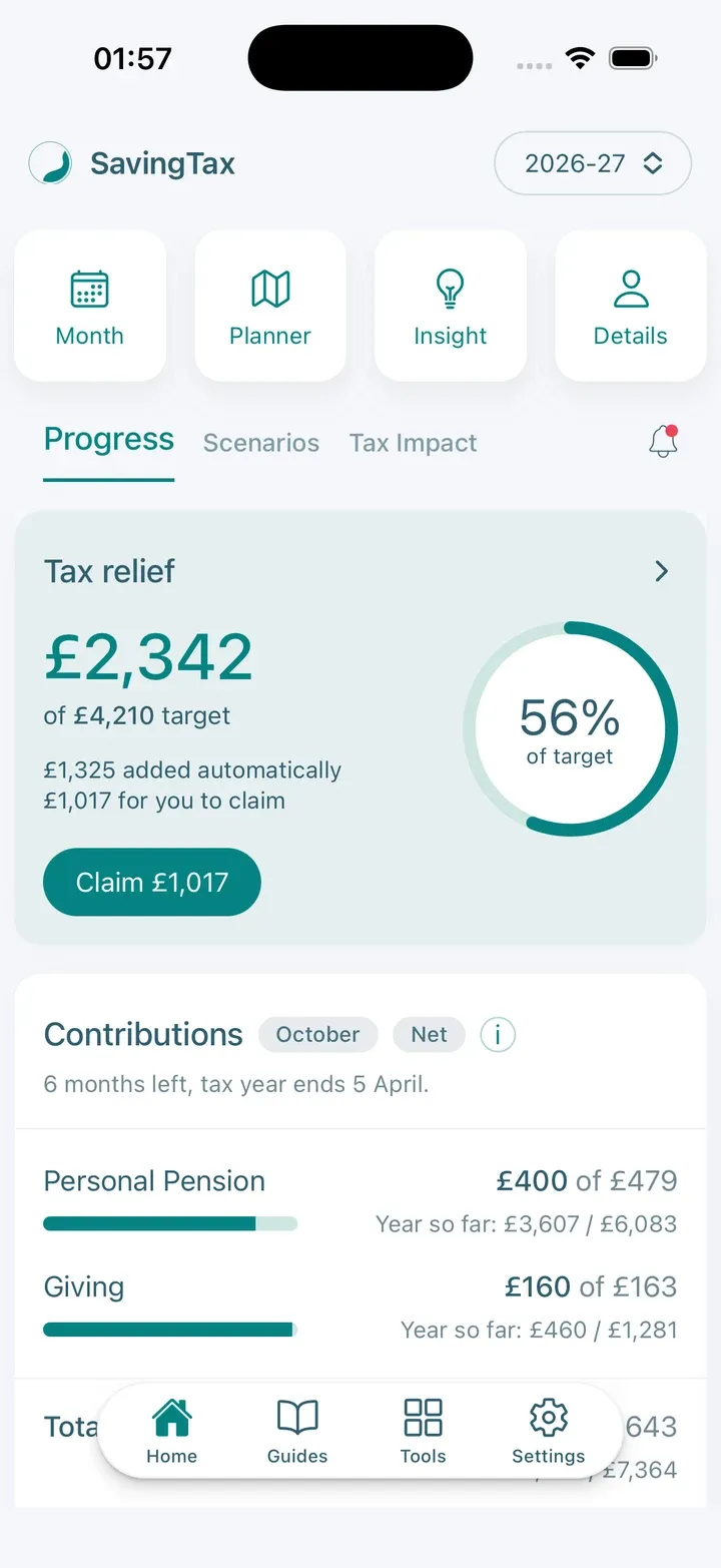 Your tax relief at a glance