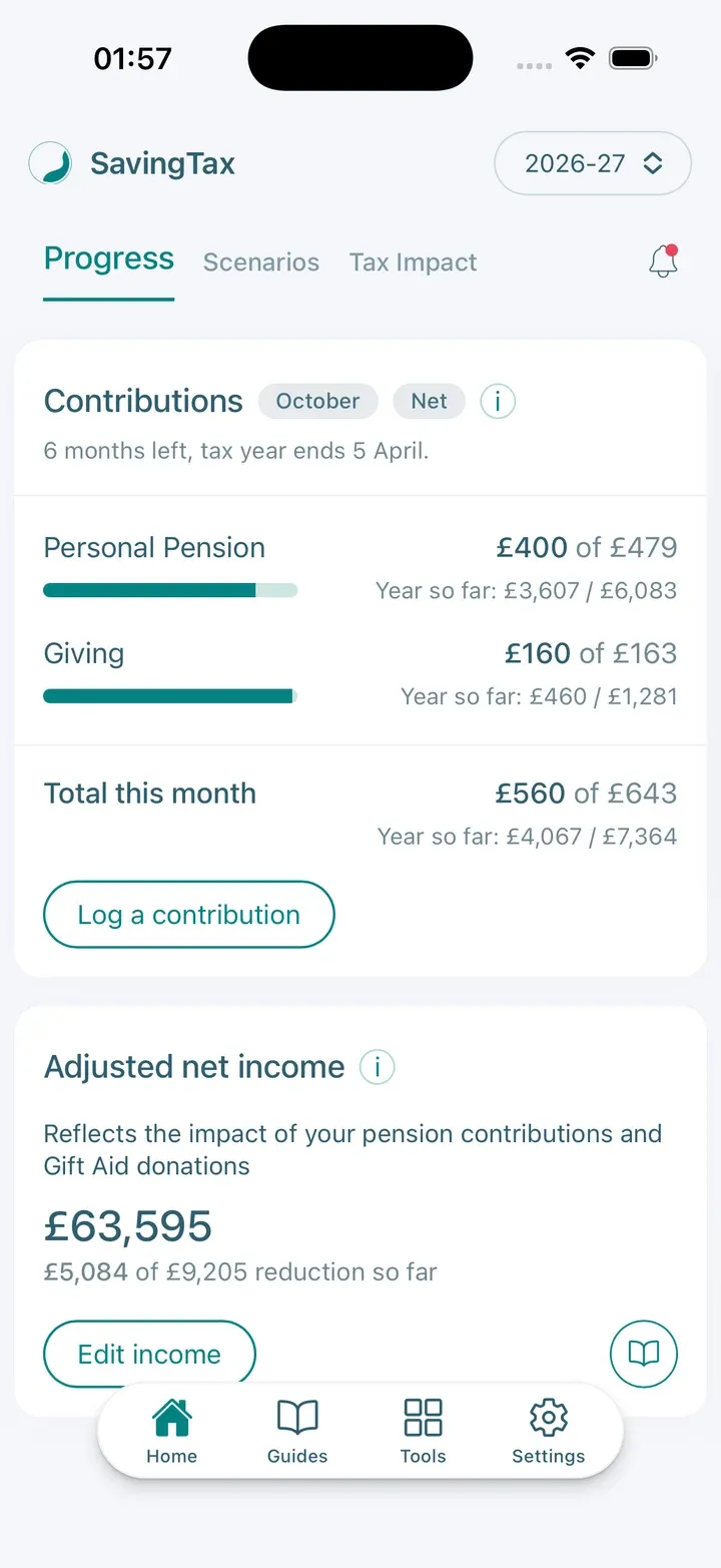 Monthly progress tracking