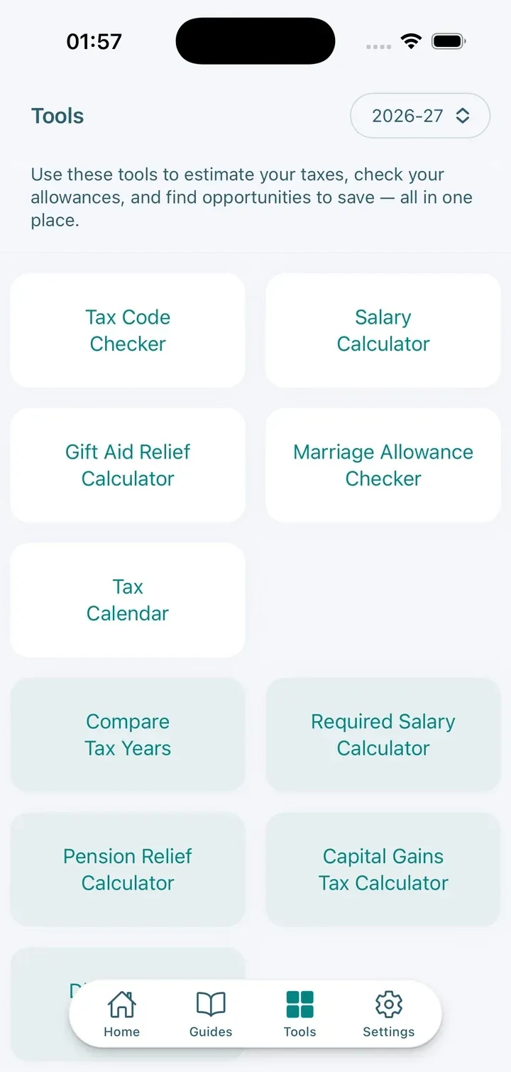 Tax tools and calculators